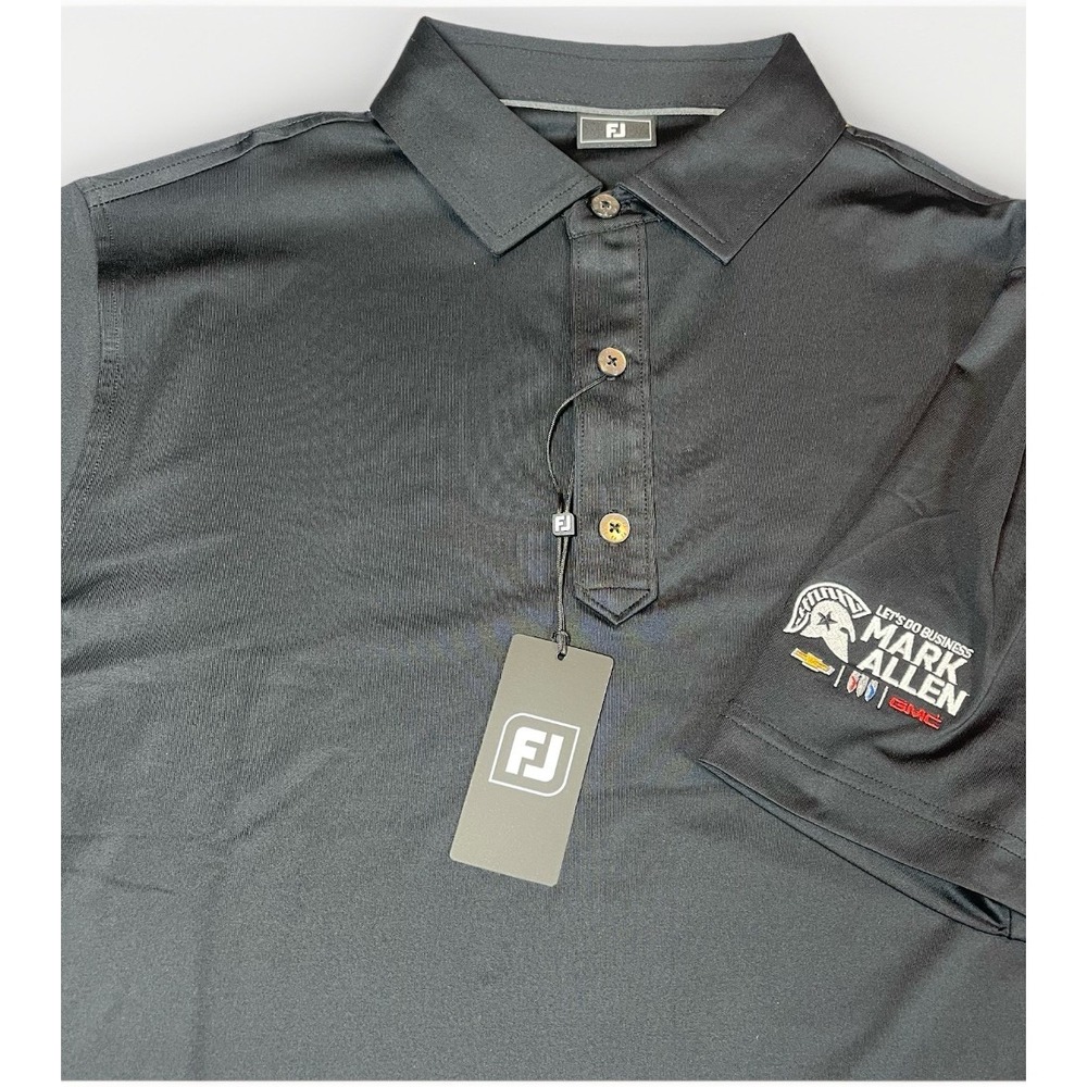 FootJoy Polo Golf Shirt Mens‎ Small Black Solid Lisle Stretch NWT *LOGO*